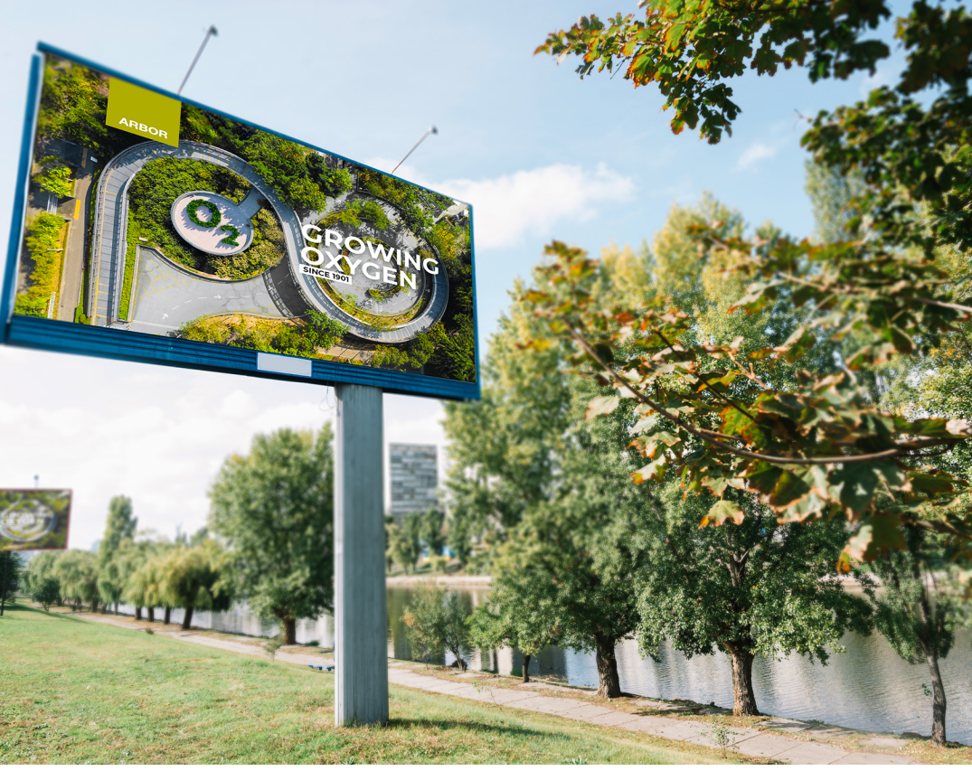 billboard met key visual en 'growing oxygen'