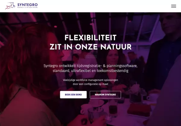 Syntegro homepage tablet